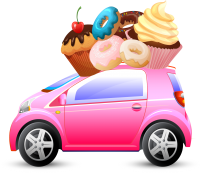 a fun pink car